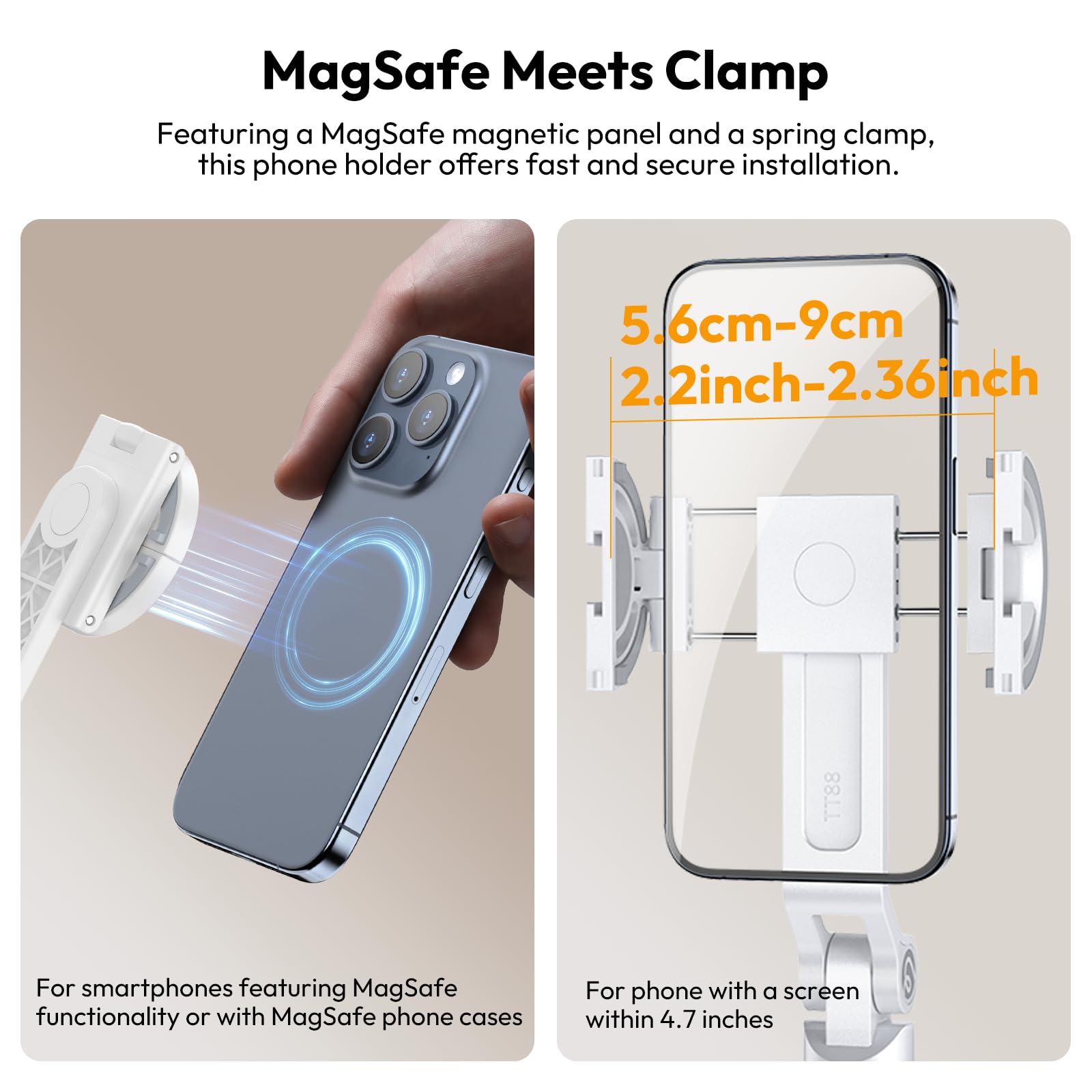 ULANZI TT88 Handy Stativ 145cm, Magnetischer Selfie Stick mit Fernbedienung, Stativ für Smartphone mit 2 in 1 Telefon Clip, 2 Cold Shoe Mount Handystativ Kompatibel für iPhone/Samsung/Huawei