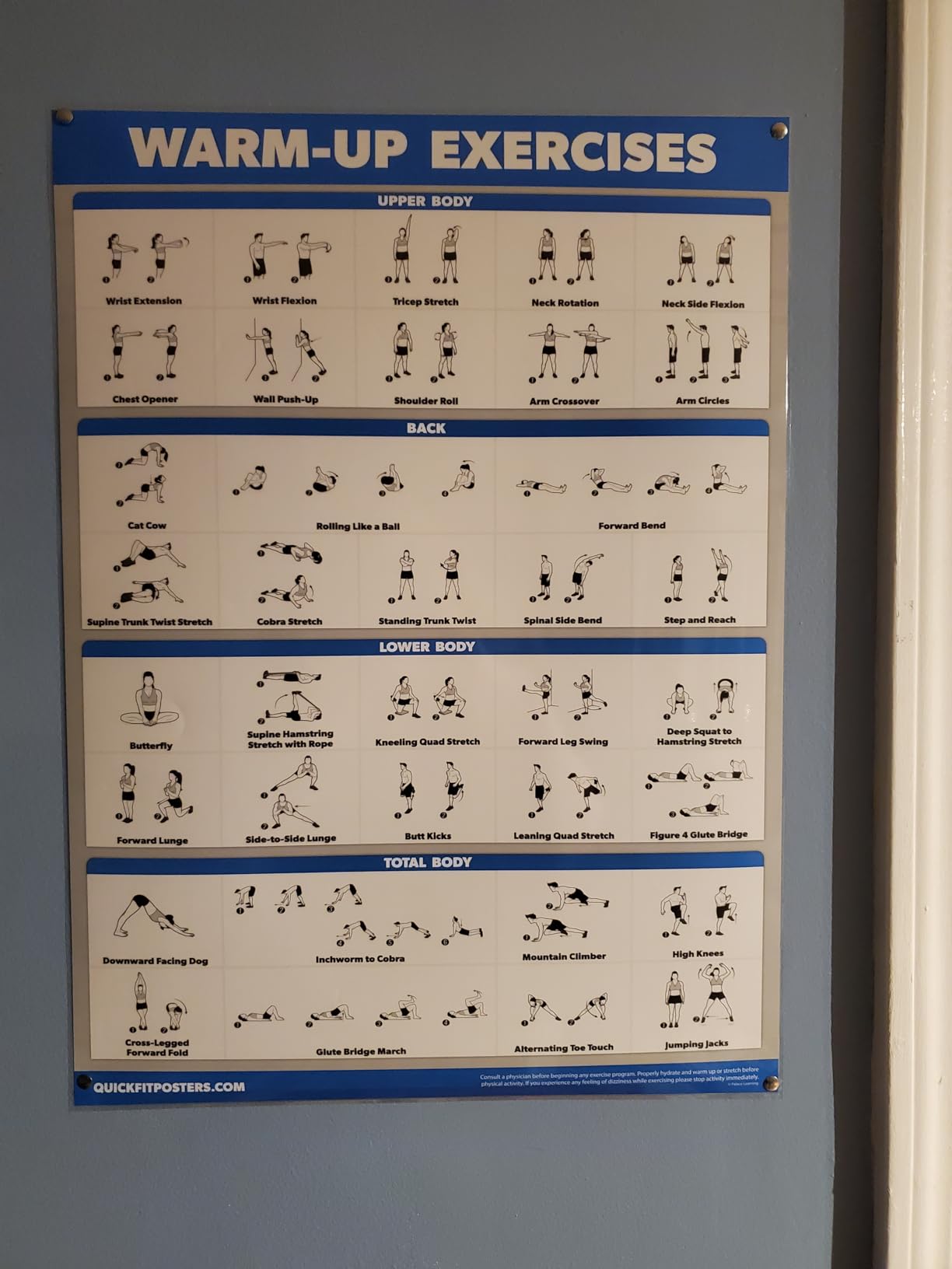 Palace Learning 4 Pack - Resistance Bands Workout Posters Volume 1, 2 & 3 + Warm Up Exercise Chart