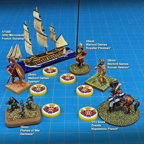 Vista 47 de LITKO Ficha Napoleónica Miniaturas Históricas Wargame Game Pieces Paquete de 10 (francés)