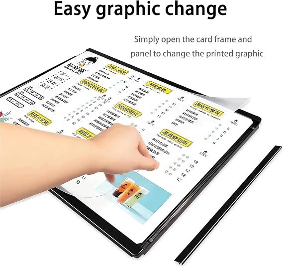 Ultra Slim Snap Frame LED Light Box, Illuminated Poster Display Screen, LED Backlit Menu Board, LED Advertising Light Boxes for Restaurant Billboard Display Stand(4PCS 70x50cm (28x20inches))