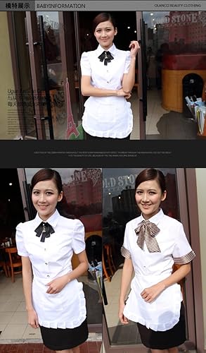 Miniatura 5 de Disfraz de Halloween - Medio delantal con bolsillo, clásico, restaurante, cosplay, blanco, Blanco