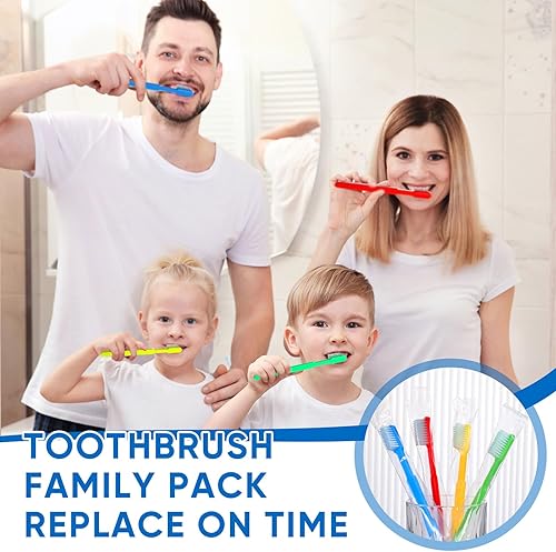 Miniatura 5 de Baderke 72 cepillos de dientes desechables prepegados, cerdas suaves, con pasta de dientes, envueltos individualmente, sin agua, cepillo de dientes