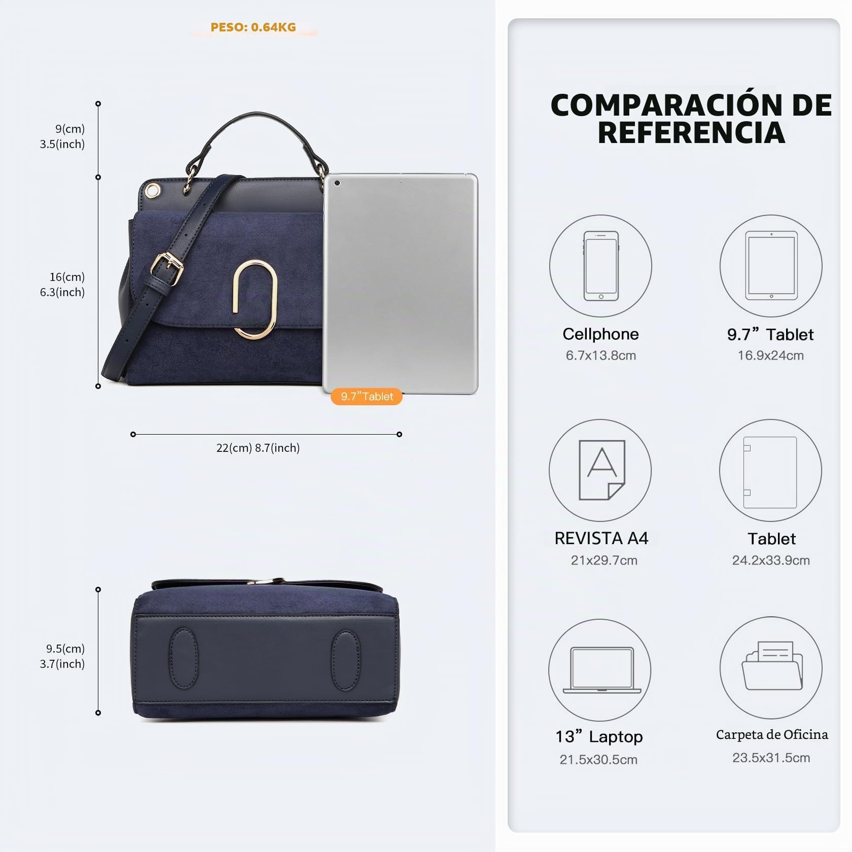 Miss Lulu Mujer Bolsa de asa superior Bolsos de gamuza Bandolera bandolera Para el trabajo Compras Viajar Cuero PU