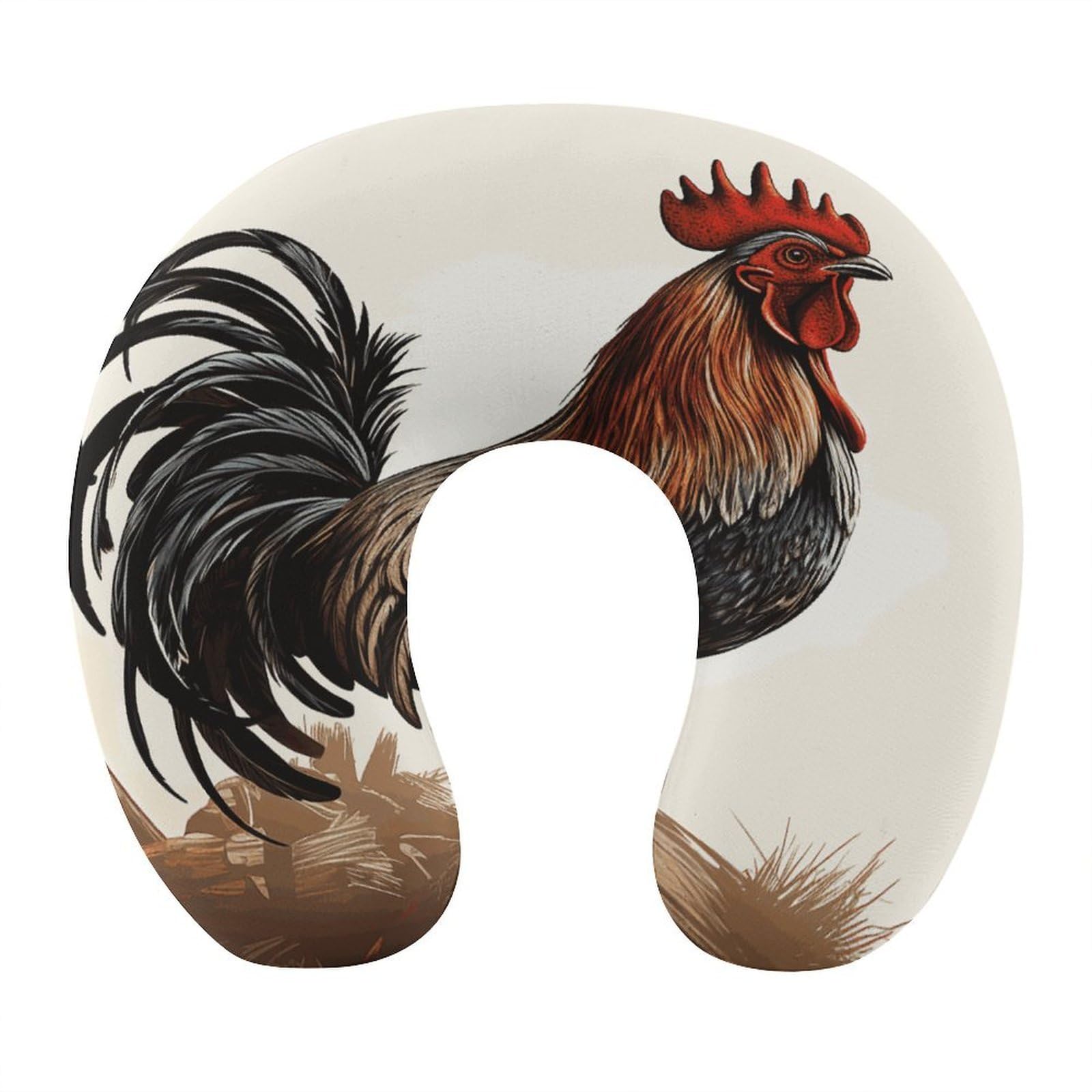 MUSM Rooster Travel Pillow for Sleeping Comfortable Portable U Shaped Pillows for Airplane Car Train Lightweight Memory Foam Neck Pillow for Home Office Travelling