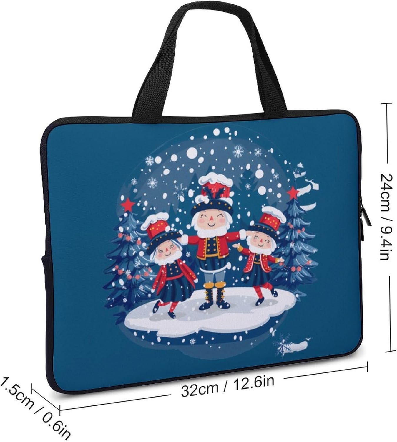 Christmas Nutcracker Ballet Laptop Bag Print Computer Sleeve Case Protector Briefcase Totes for Women Men