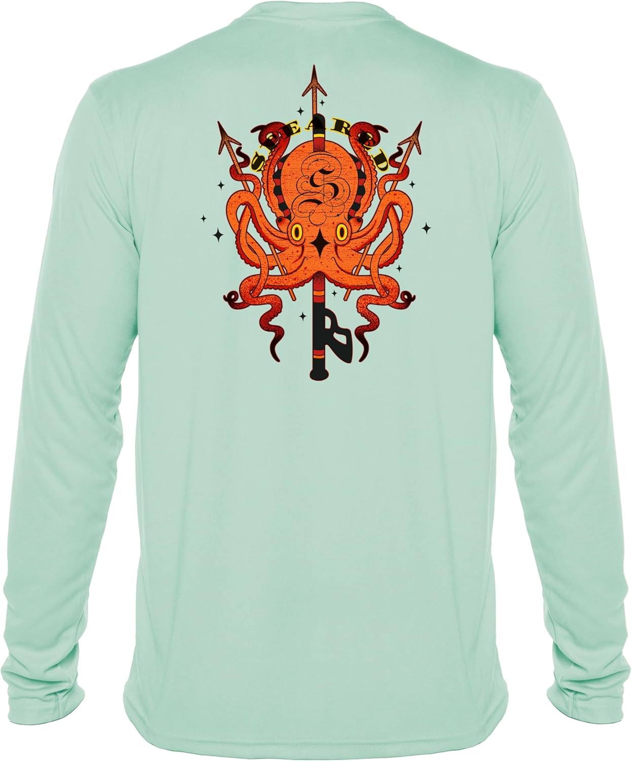 Spearfishing Octopus UV Rash Guard Sun T-Shirt Men’s Long Sleeve for Scuba Diving and Fishing: Tako Octo