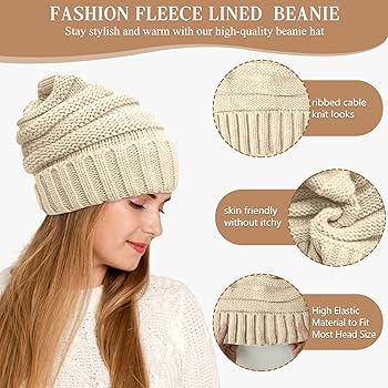 CheChury Winter Hat Scarf Gloves Knit Beanie Hat Scarf