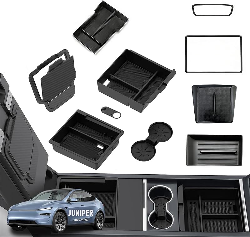 Kit Organizador de Console Abvesi para Tesla Model Y Juniper 2025–2026 com 10 Peças