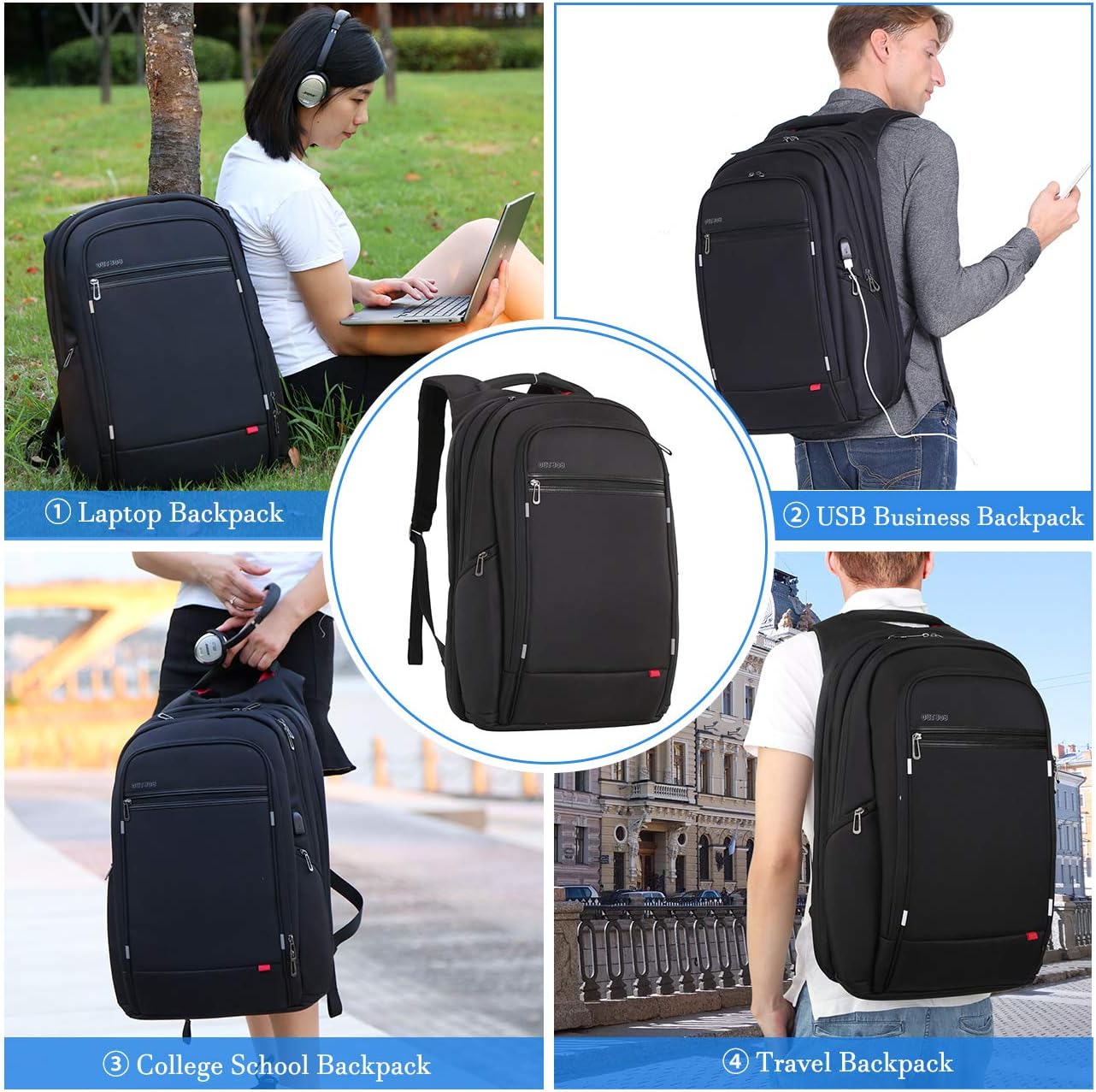 OUTJOY Laptop Backpack for Men Women,Travel Backpack Large Waterproof