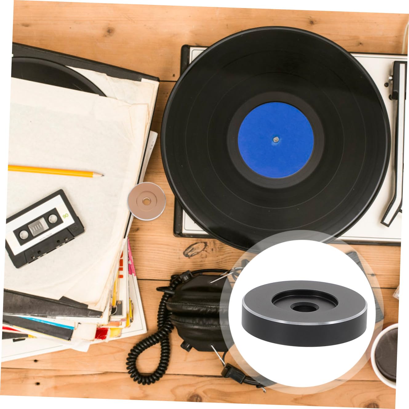 UKCOCO Adattatore Per Giradischi Ergonomico Da 45 Giri Da 3 Pezzi Per Vinile Da 7 Pollici Accessorio in Metallo Facile Da Usare Per Giradischi