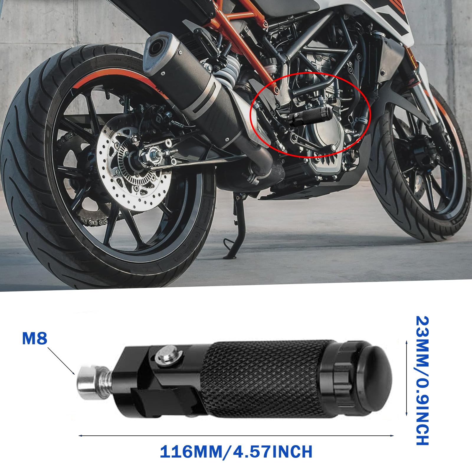 2 Pezzi Pedane Moto per Aprilia Scarabeo 50 2004-2022, 8mm Regolabili CNC Alluminio Pedane Pieghevoli e Antiscivolo Poggiapiedi Moto Anteriori e Posteriori