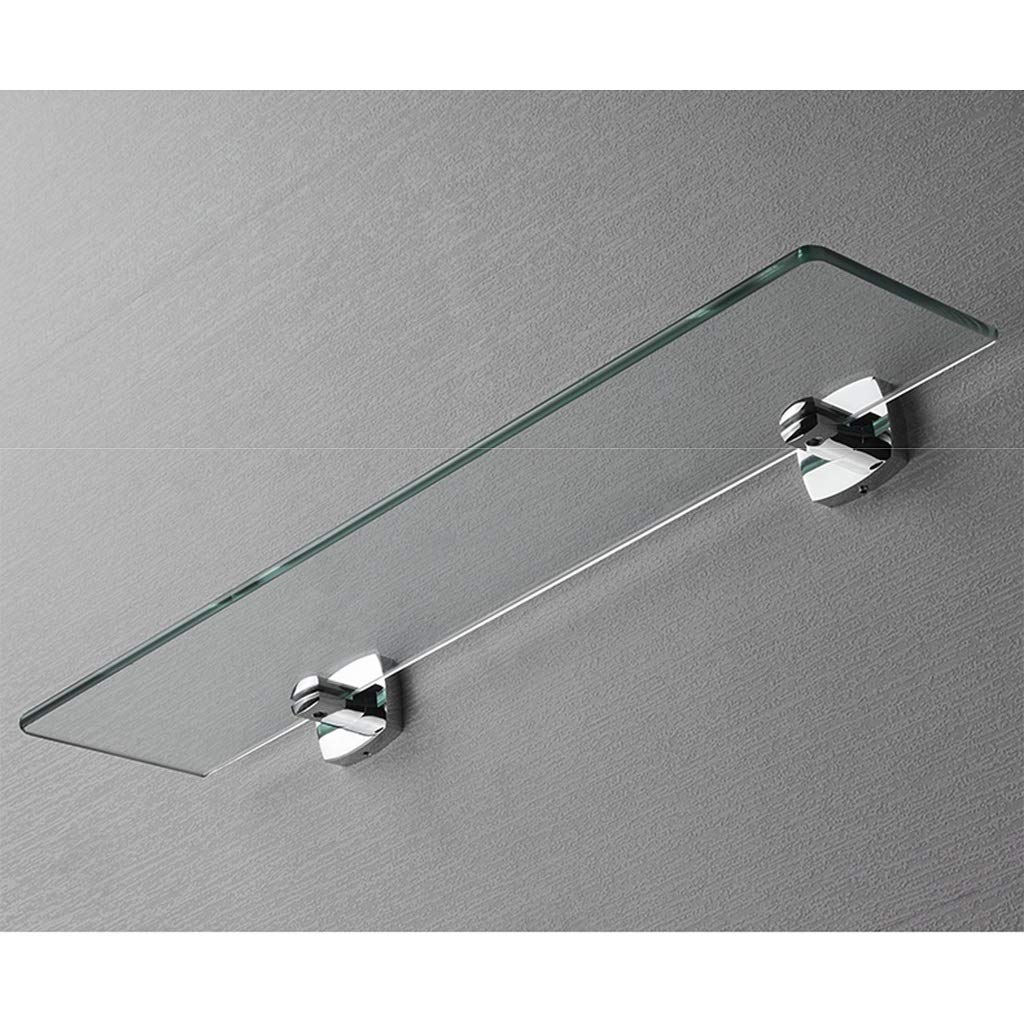 Scaffali da bagno squisiti Scaffale da bagno in rame pieno Scaffale da bagno in vetro temperato Specchio a strato singolo Scaffale a parete per bagno per cucina Soggiorno Balcone Scaffale da bagno in
