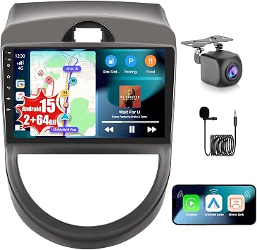 2GB+64GB Android 15 Car Stereo for Kia Soul 2010 2011 2012 2013 LHD with Wireless CarPlay Android Auto, 9 Inch Touch Screen Car Radio for Kia Soul with Bluetooth EQ 26UI WiFi GPS AHD Rear Camera