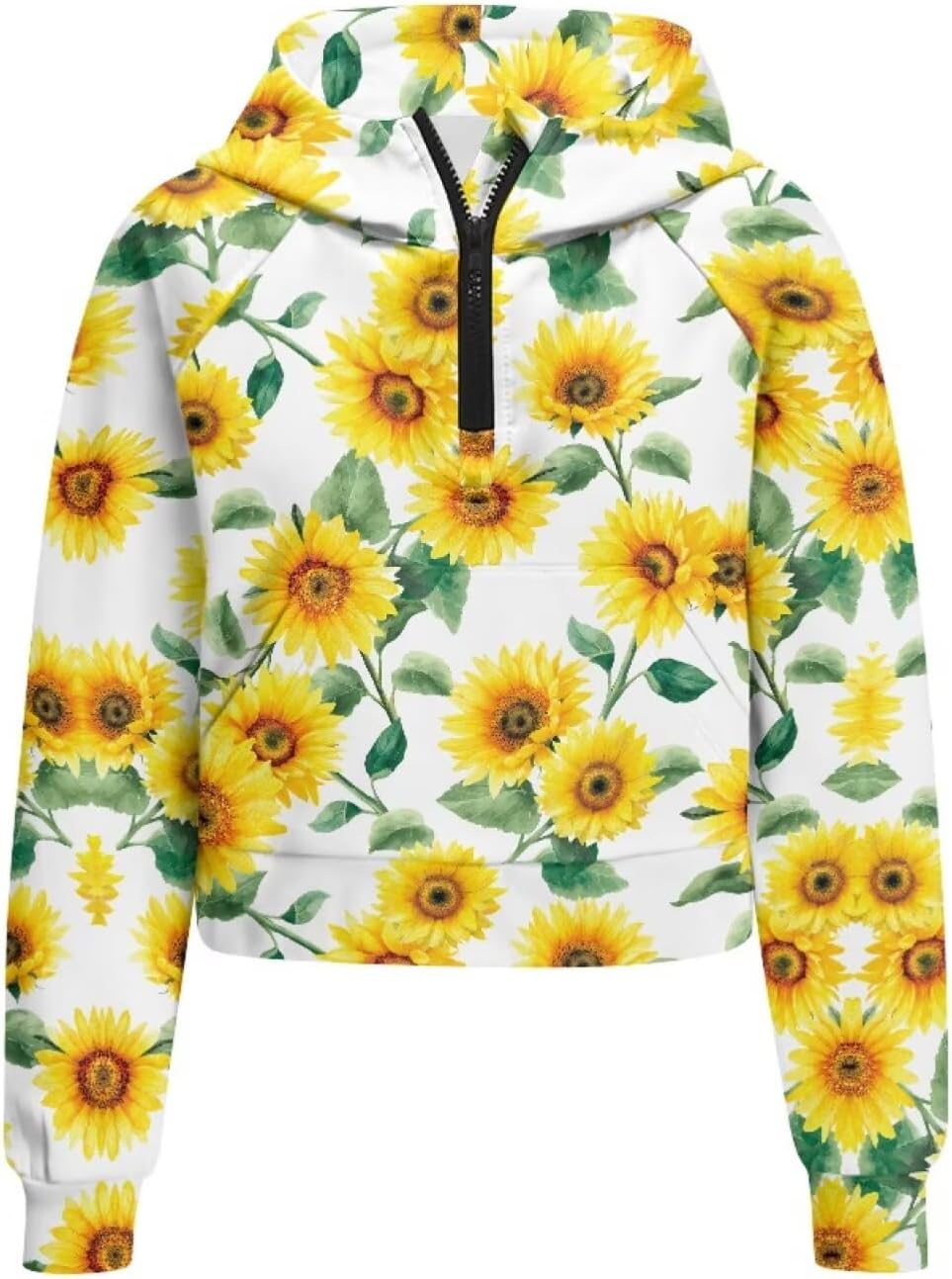 Girls Sweatshirts Half Zip Cropped Hoodies Pullover for Kids Outwear Lightweight Sport Hoodie Sweatshirt Fall Coat