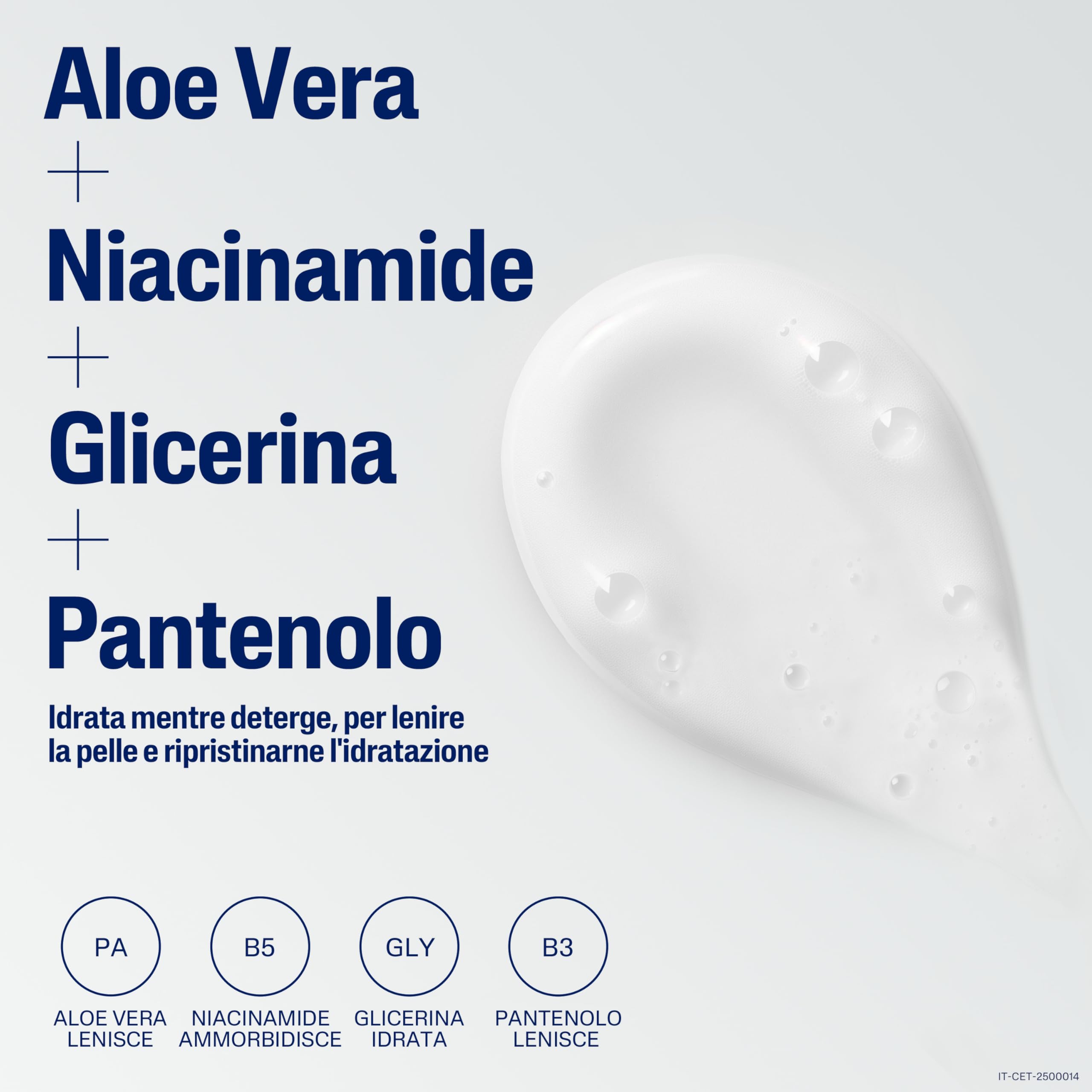 Cetaphil Detergente Viso Schiumogeno Idratante, per Pelle Normale, Secca e Sensibile, con Aloe Vera, Effetto Lenitivo, Senza Profumo, Formato 473 ml