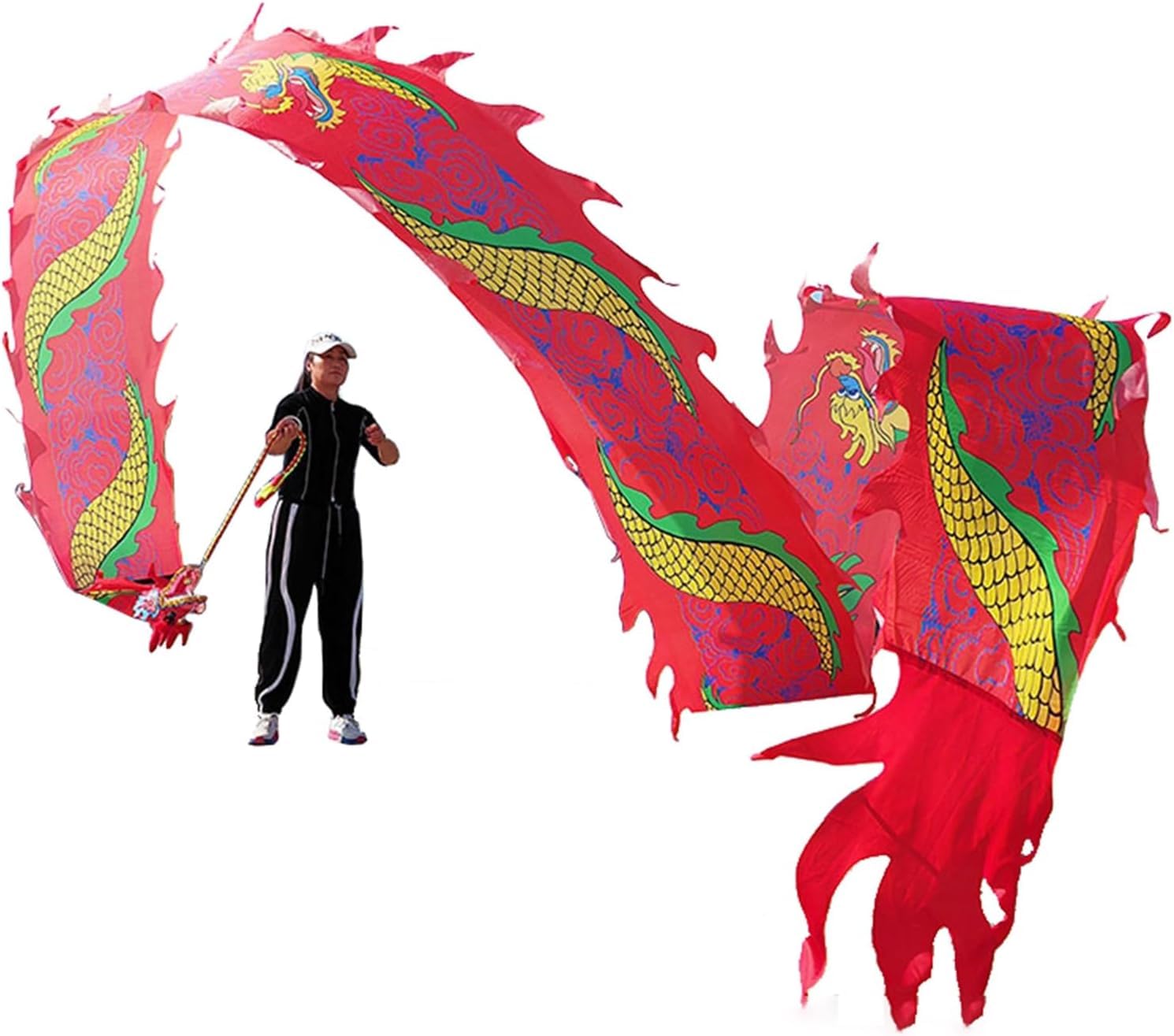 TFG - Ttfd Dragon Colour Satin Dragon Ribbon, Outdoor Fitness, Stimulate Interest and Make New Friends!(Red,8 m (26 ft))