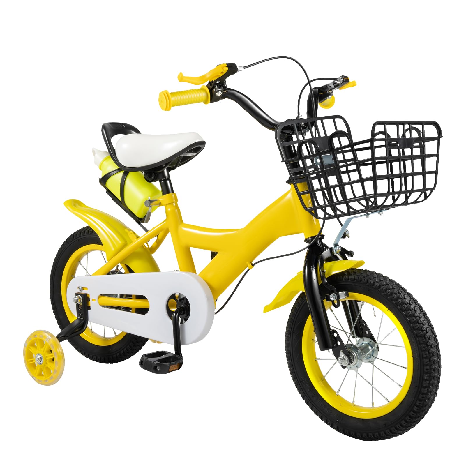 12 Inch Children's Bicycle with Stabilizers Kid's Bicycle Height Adjustable Double Brake Technology Pedal Bike Cycling Bicycle Cruiser Bike for 3-6 Years Old