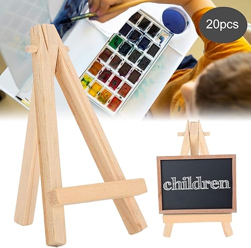 Miniatura 3 de 20 caballetes de exhibición de madera, caballetes pequeños de mesa, soporte de trípode de madera para exhibir lienzo pequeño, caballete de madera,