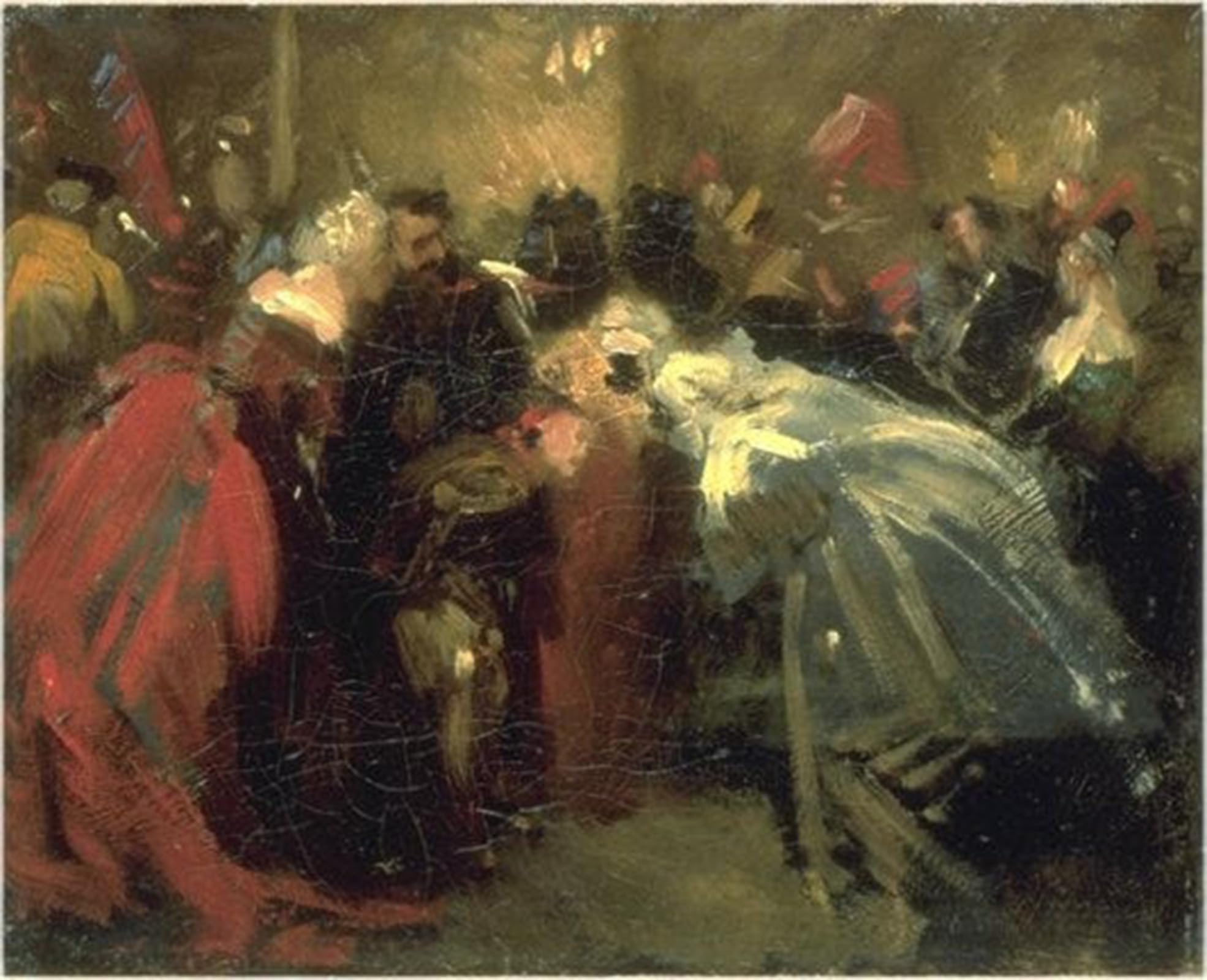 ARTXLXXBN Famous Painting Canvas Artwork Graffiti Print Masked Ball in the Tuileries by Jean-baptiste Carpeaux Portrait Canvas Image for Home Decor 60x90cm