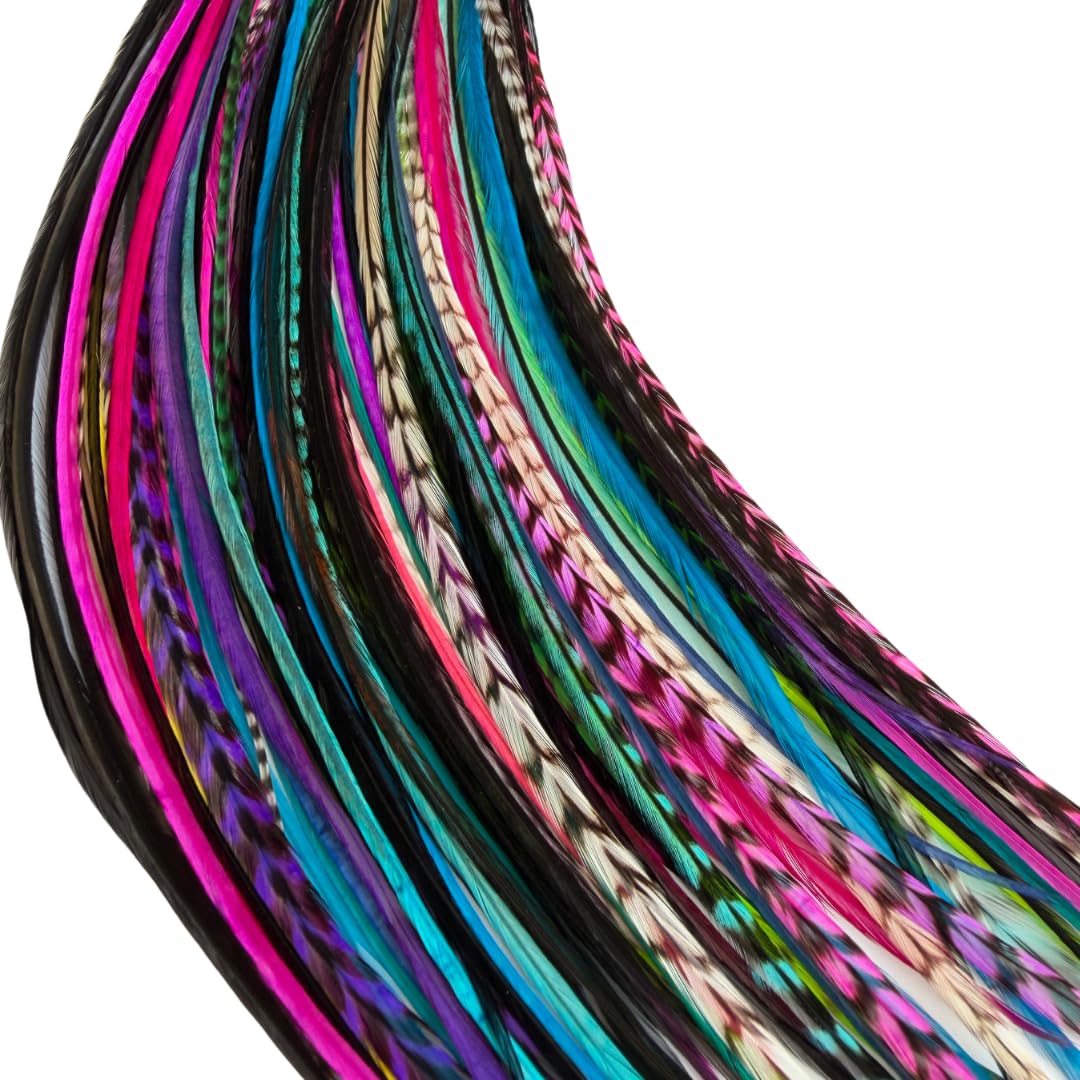 Limited Edition Hair Feathers Kit- Unique Set with Beads & Tool