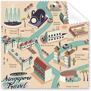 Singapore Travel Sightseeing Route Cleaning Cloth Phone Screen Glasses Cleaner 5pcs