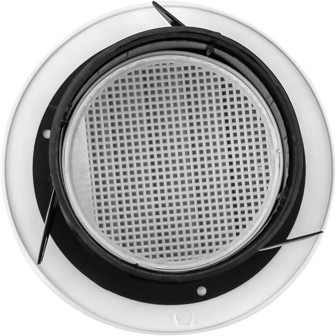 QWORK Air Vent ABS Louver Grille Cover, 4 Pack 4" Round Covers with Built-in Fly Screen Mesh for Bathroom Office Home