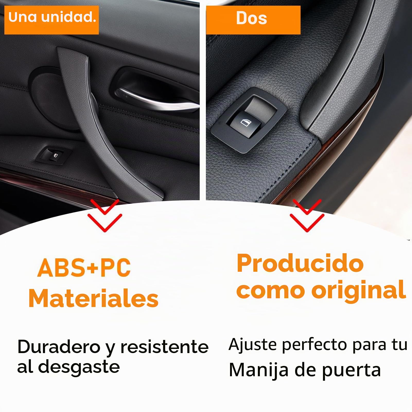 6 PCS Compatible con Tirador Puerta bmw Serie 3 E90/E91/E92/E93 2004–2011 Manija Puerta Izquierda + Maneta Puerta Derecha E90/E91/E92/E93 316i,320i,320d,323i,325i,328i,335i,335i (Negro)