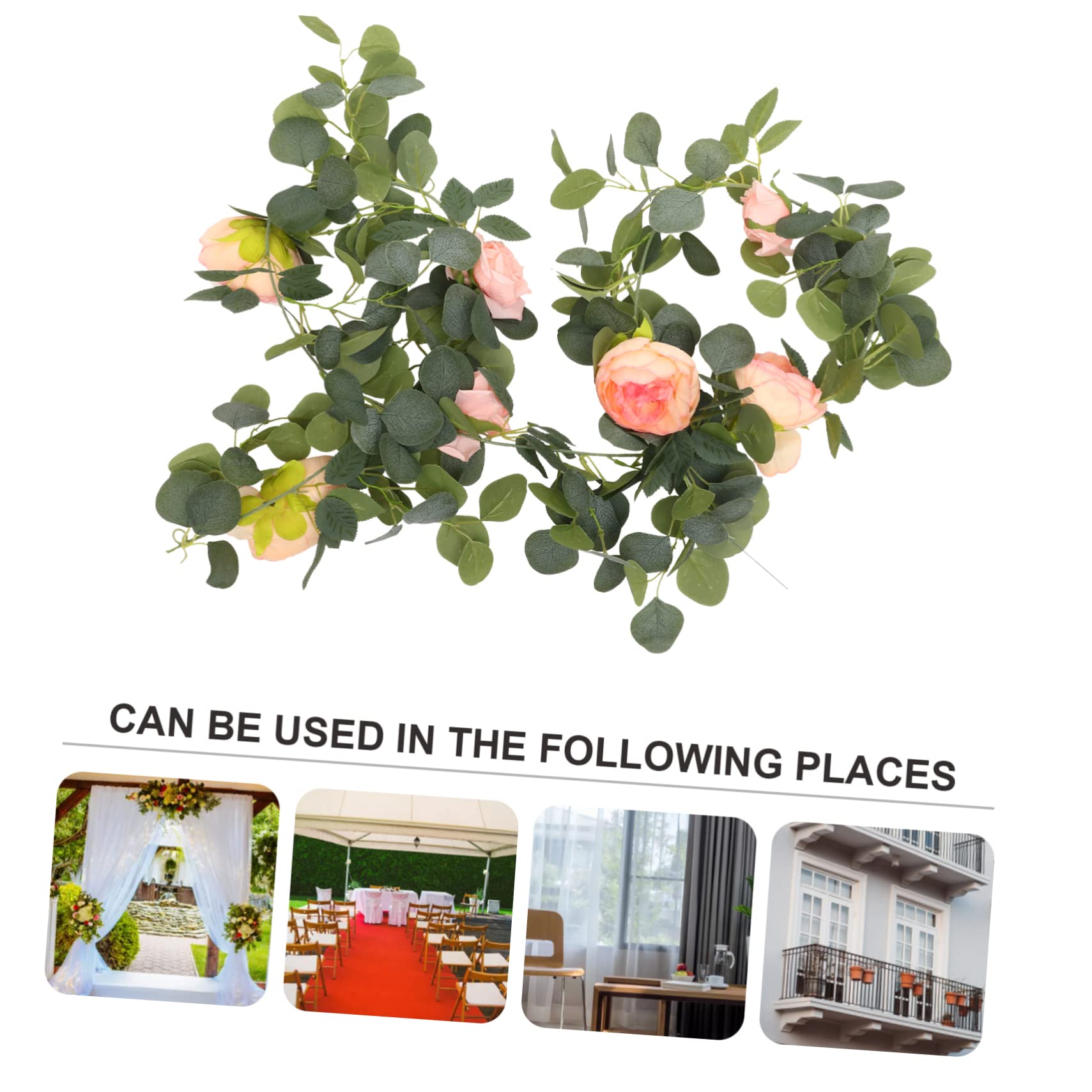 Cabilock Garland Vite Di Eucalipto e Artificiali Per Decorazioni Da Ed Esterno Fiori Simulati Per Atmosfere Romantiche e Festive Per Case e Uffici