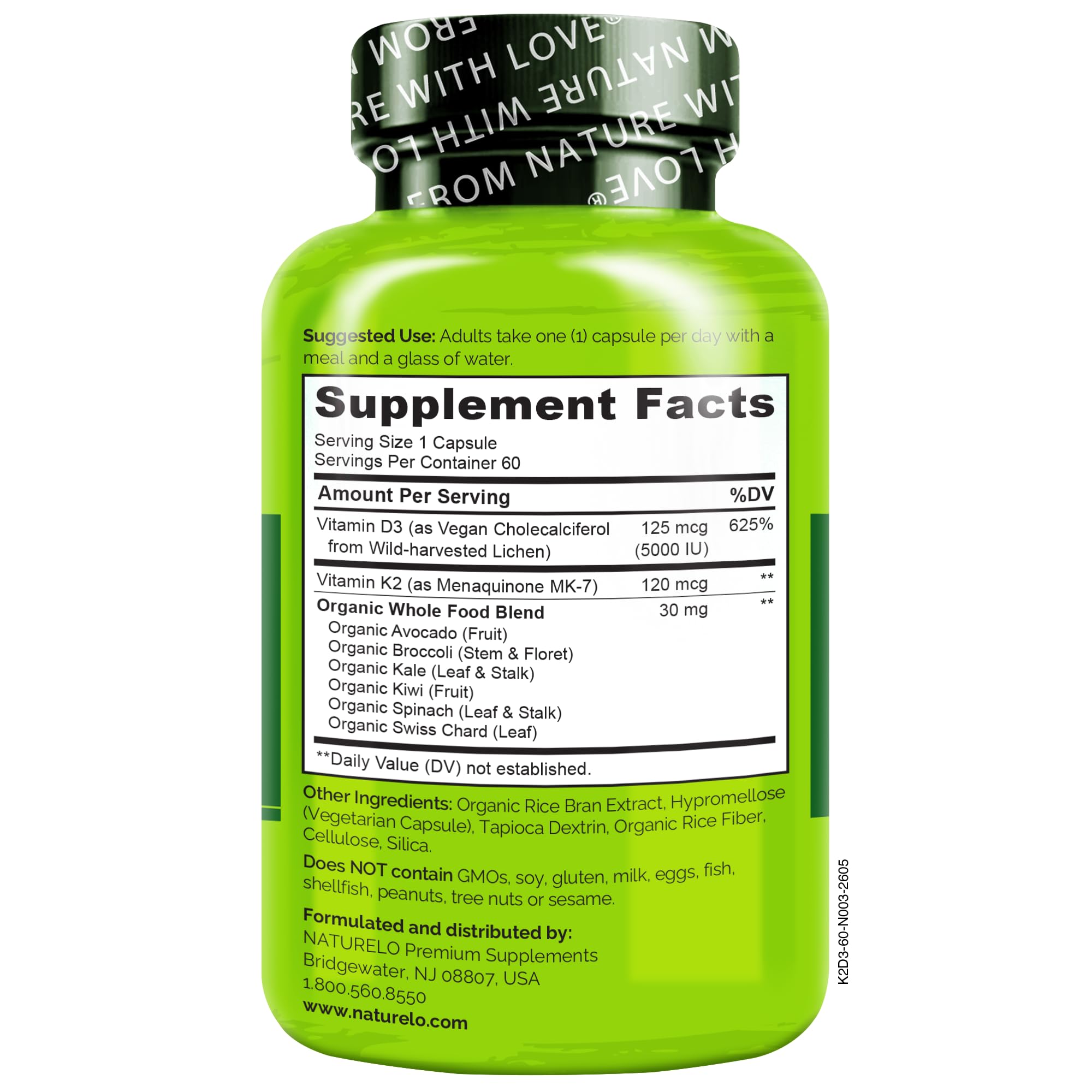 NATURELO Vitamin D3 K2, Vegan K2+D3 Supplement, 60 Capsules — Amazon image 7