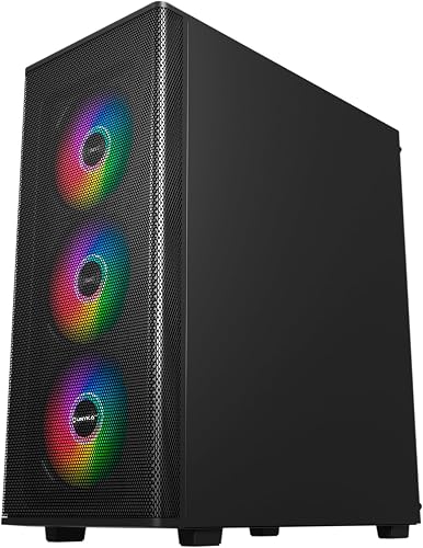 UNYKAch ATX MIR 100 Gaming Computer Case Large Size with 4 ARGB Fans, 1 USB 2.0 and 3 USB 3.0 - 6