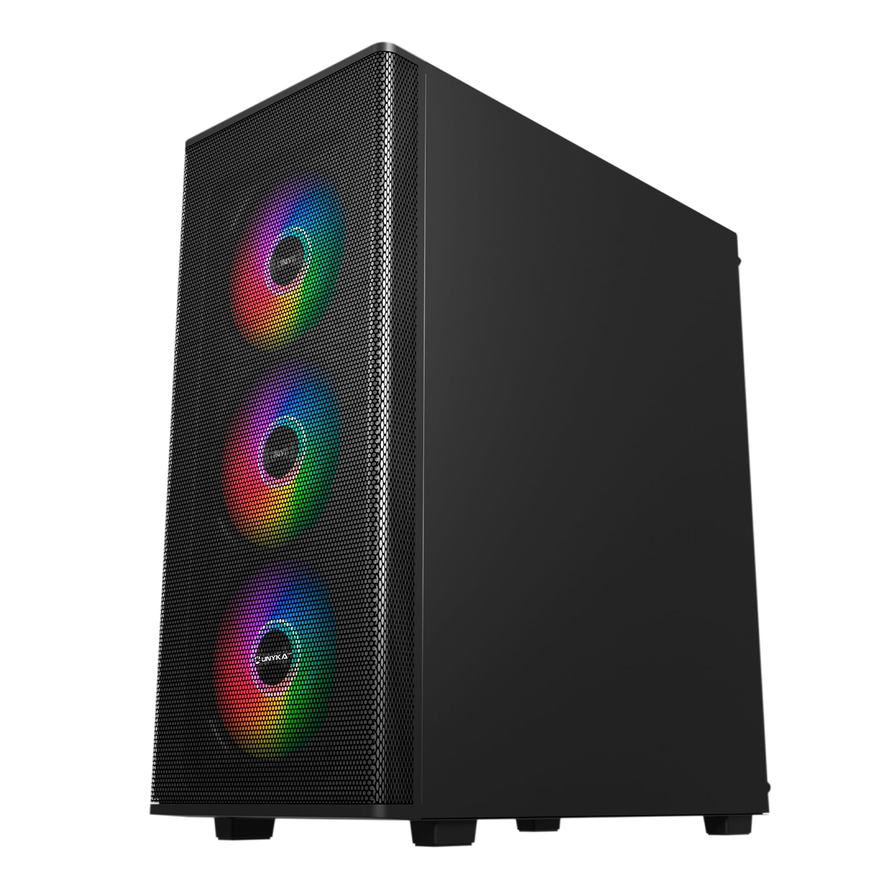 UNYKAch ATX MIR 100 - Scatola per computer da gaming grande formato con 4 ventole ARGB, 1 USB 2.0 e 3 USB 3.0
