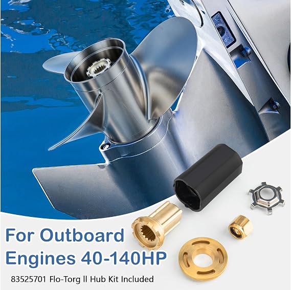 13 3/4 x 15 Stainless Steel Boat Outboard Propeller for Mercury Engines 40-140 HP/Mercruiser Alpha One, 15 Spline Tooth, RH, 13.75 Dia x 15 Pitch