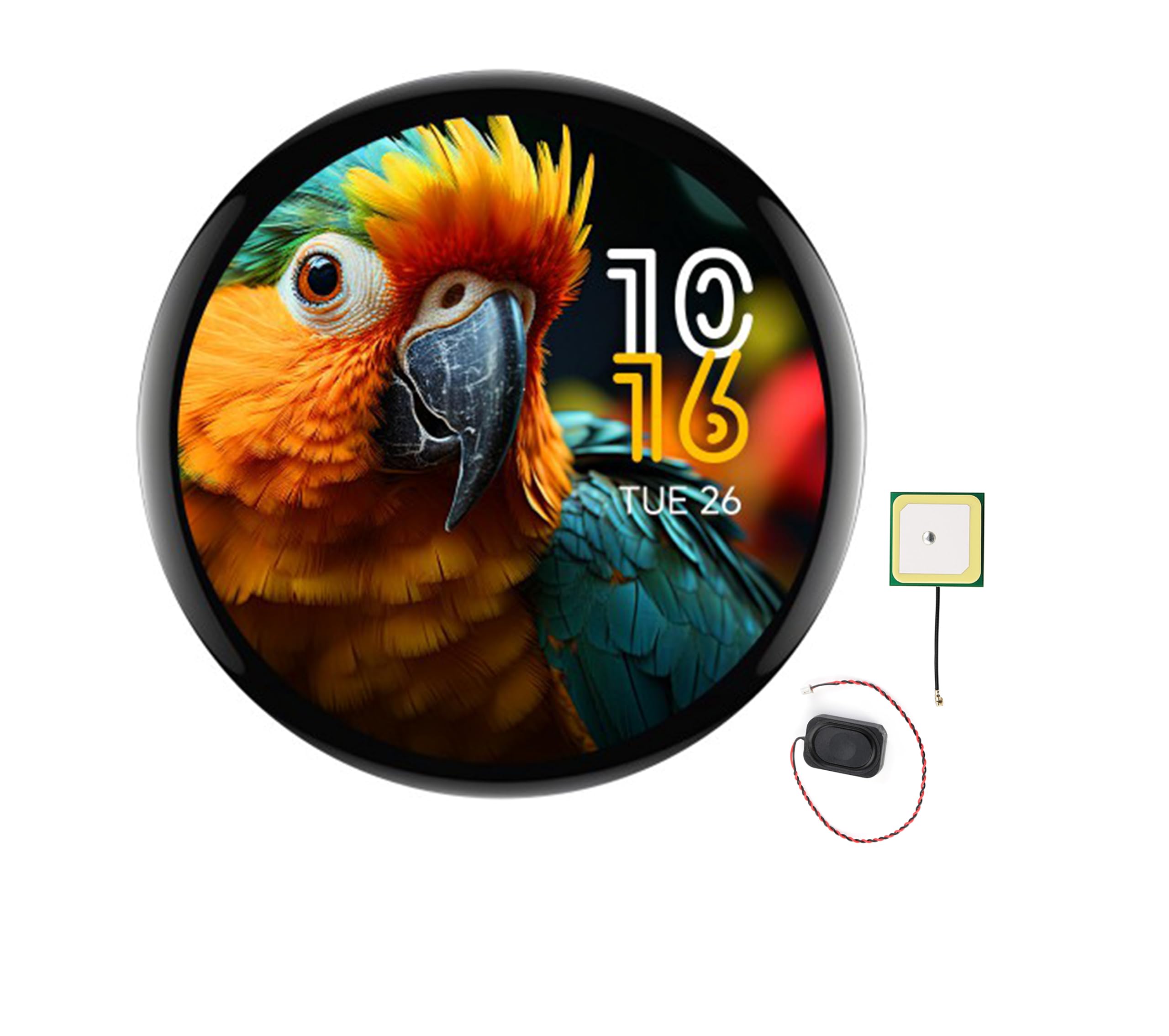 ESP32-S3 - Placa de desarrollo de pantalla táctil redonda AMOLED de 1.75 pulgadas, 466 × 466, procesador LX7 de doble núcleo de 32 bits, matriz de micrófonos digitales duales integrados, interfaz QSPI