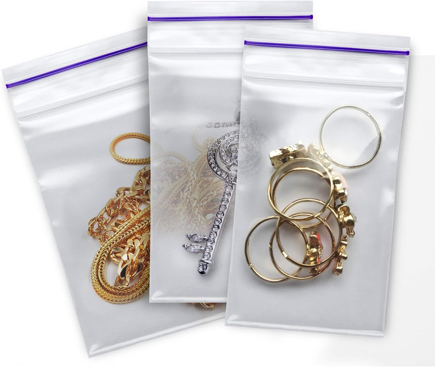 Small Bags 2” X 2.75” - 2 Mil Clear Plastic Reclosable Zip Poly Bags with Resealable Lock Seal Zipper and Stickers Labels for Beads, Jewelry, Pils etc