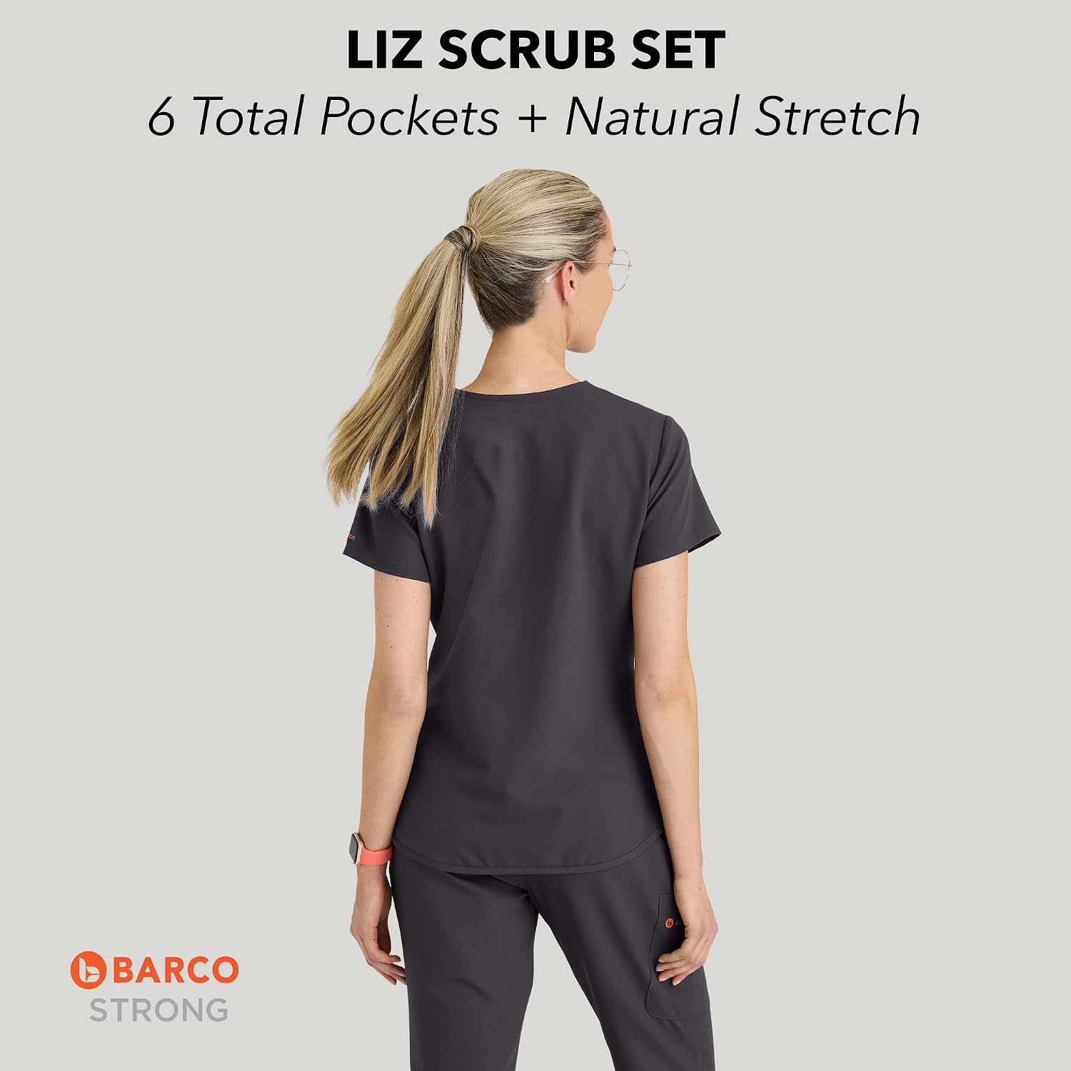 BARCO STRONG Liz Classic Fit Scrub Top & Pant Set for Women – Up to 70°C Wash, Natural Stretch, Moisture Wicking, Anti-Static