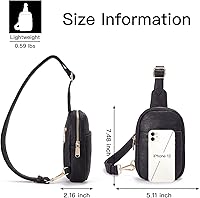 Vista 7 de Telena Riñonera pequeña para mujer, de cuero, cangureras, bolsa de pecho para mujer