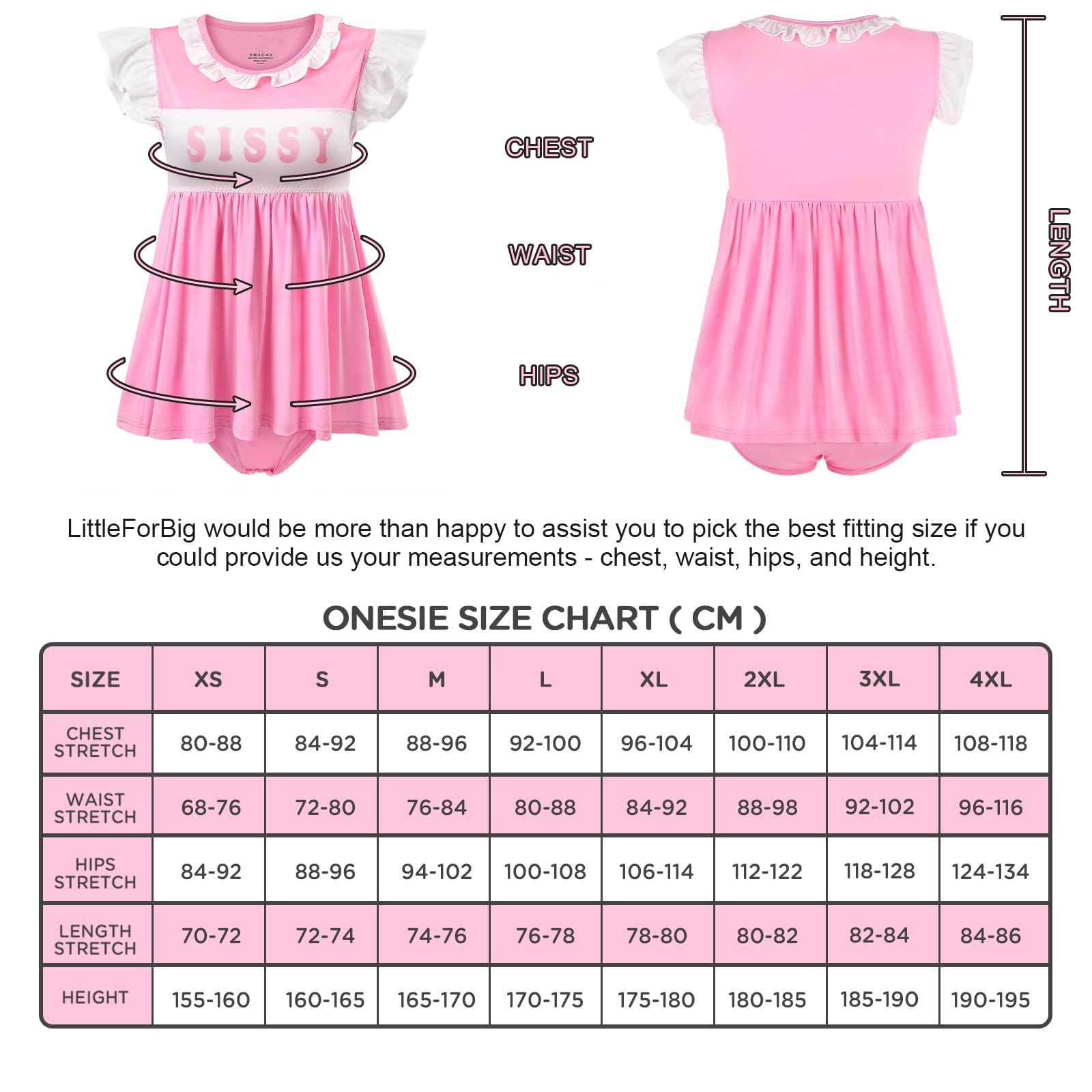 LittleForBig Grenouillère soyeuse Kawaii - Grenouillère - Sissy Babydoll