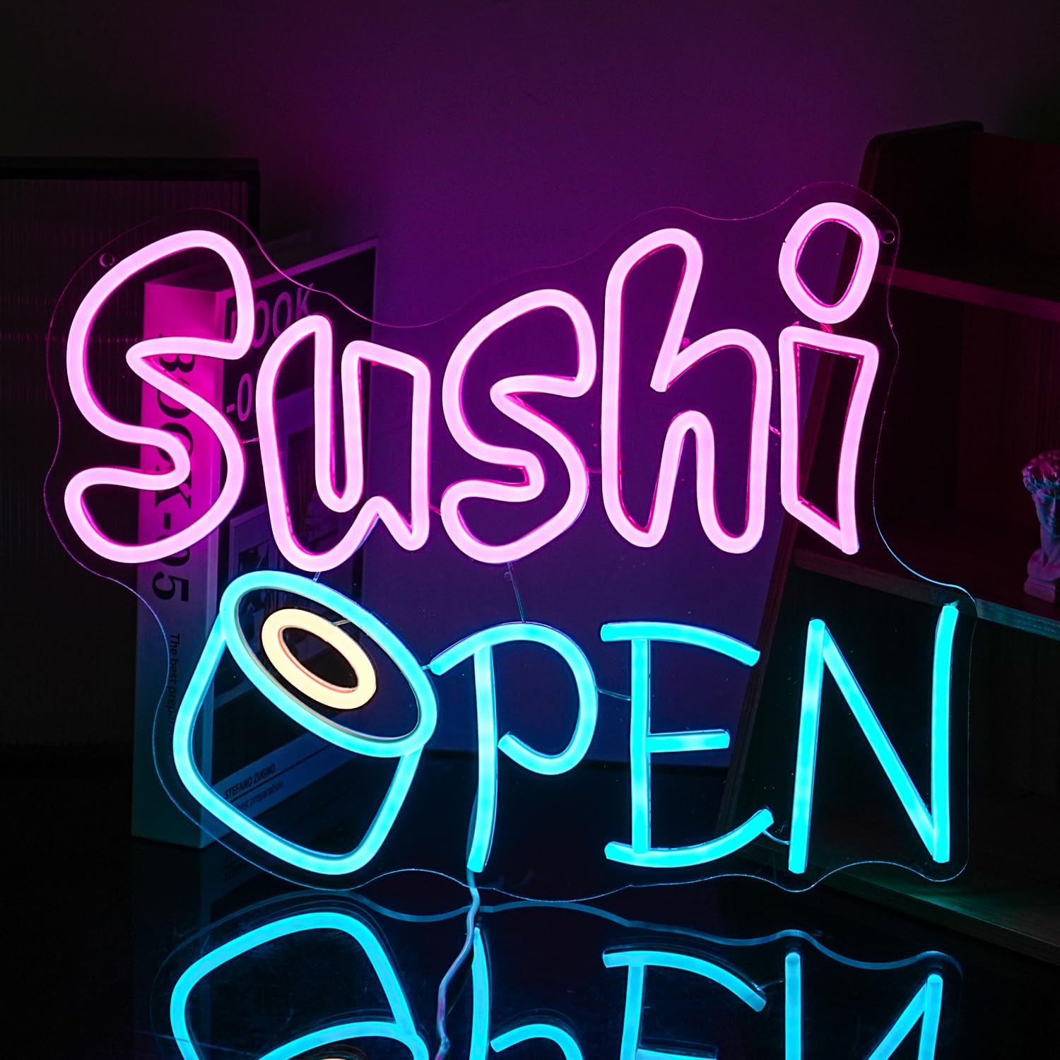 Sushi Open Neon Sign for Wall Decor - Dimmable LED Open Sign for Business - USB Powered Light for Sushi Shop, Restaurant, Kitchen, Home Decor - Image 5