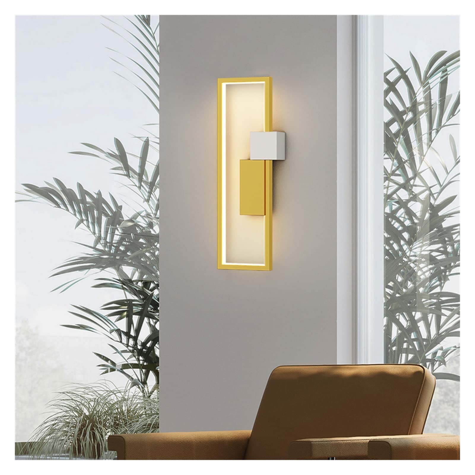 VDOQTLJT Wall lamp Minimalist LED Lights Compatible with Living Room Bedroom Bedside Modern Sconce Lamp Compatible with Corridor Chandelier Ceiling(Goldheight420mm,Warmwhite)