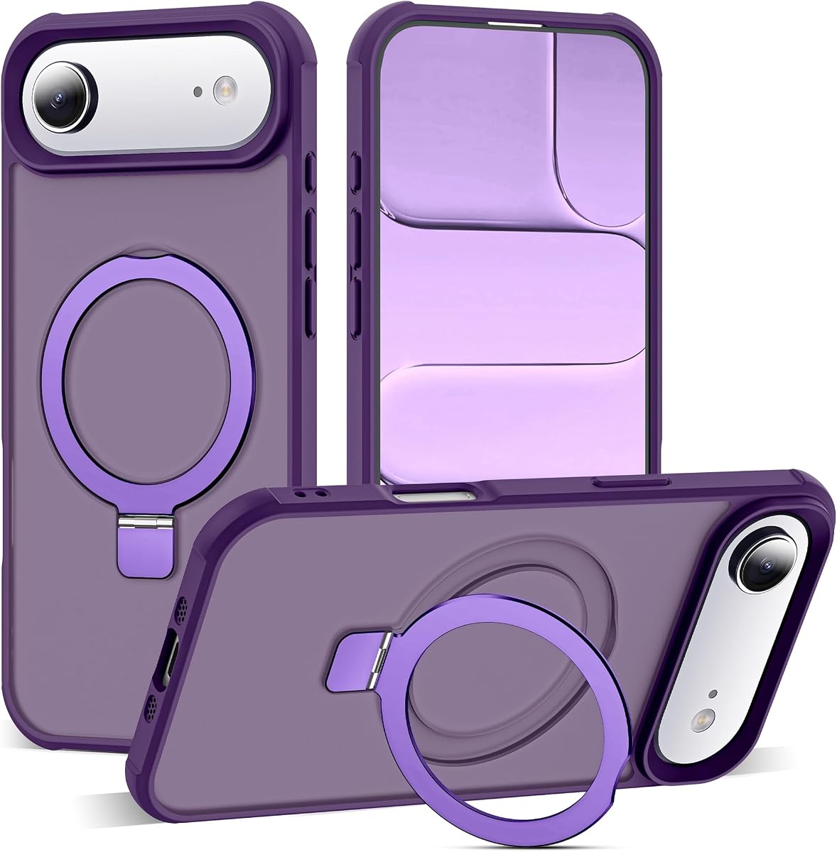 SKYLMW Compatible with iPhone Air Case with Stand,Purple