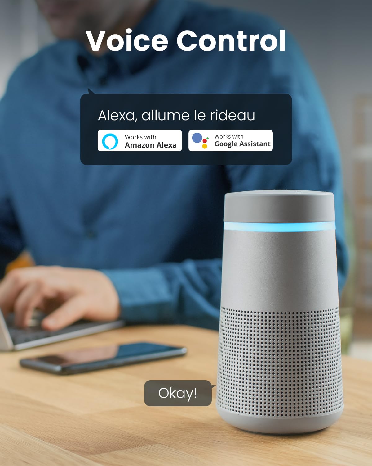 Wlan Rolladenschalter mit Prozentfunktion Kompatibel mit Alexa/Google Home/Smart Life, Smart Jalousien Rolladensteuerung Benötigt Nullleiter 4PCS