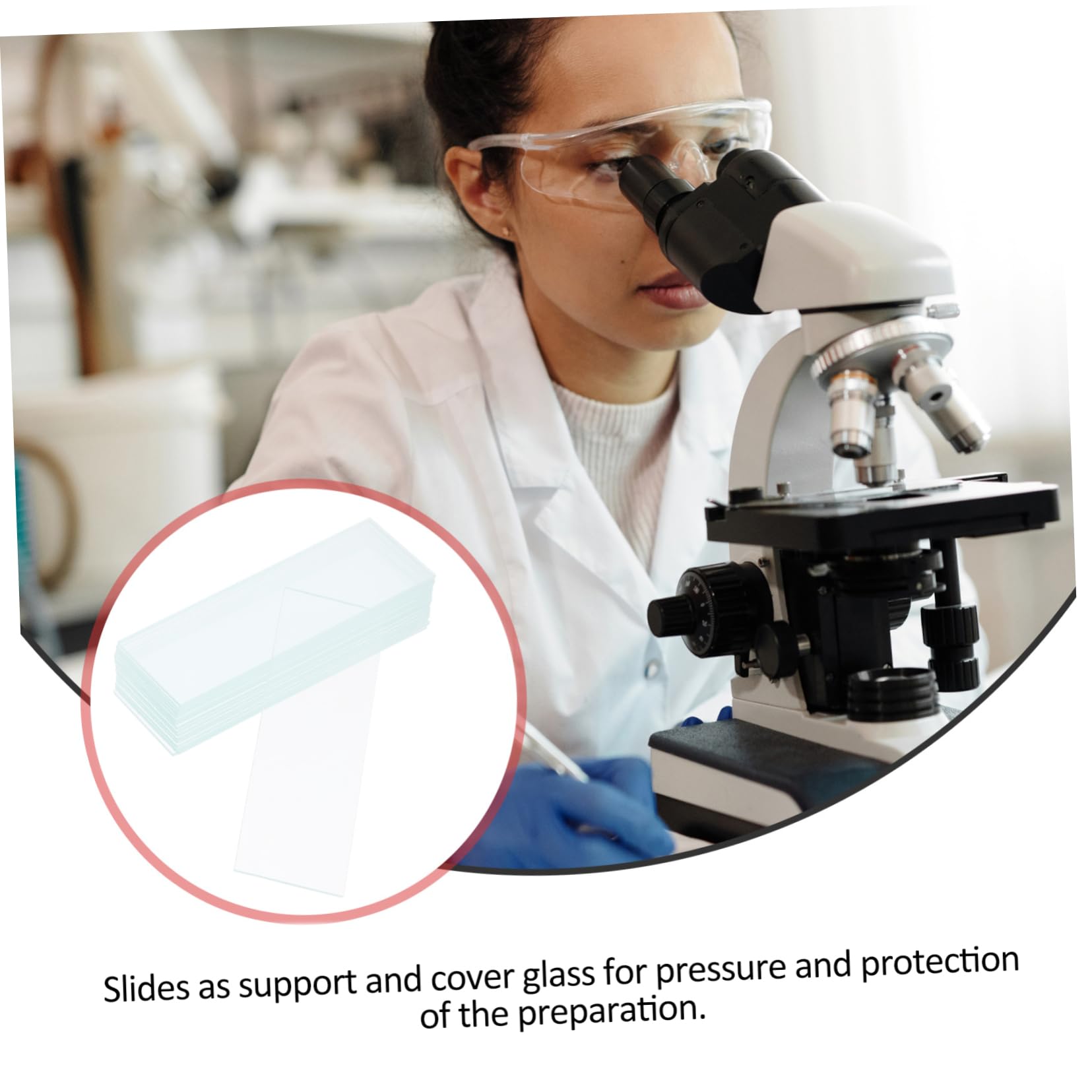KICHOUSE 50pcs Microscope Slides 100pcs Pre-Cleaned Cover Glasses Optic Glass Safe for Use Microscopy Kit