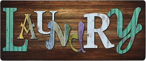 Miniatura 9 de Alfombra antideslizante para cuarto de servicio, de 2 x 4 pies, antideslizante, con estampado de madera, para casa rural, baño, cocina, 20 x 48