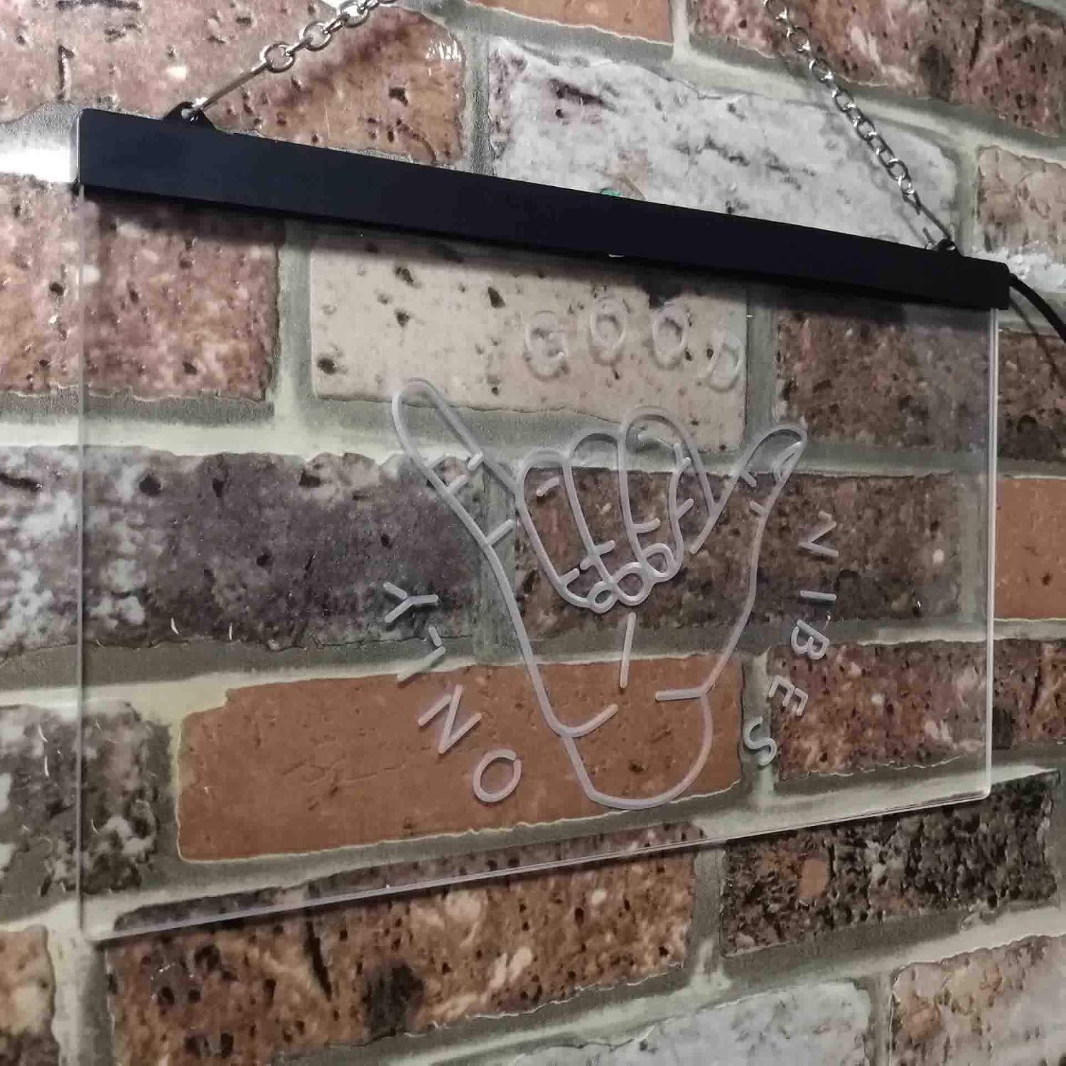 ADVPRO Good Vibes Only Hand Room Dual Color LED Neon Sign Blue & Red 12" x 8.5" st6s32-i3475-br