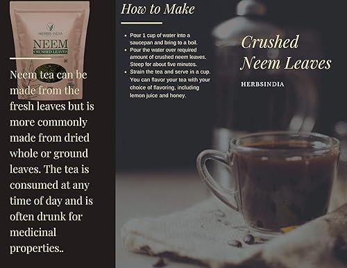 Miniatura 3 de Hojas de neem trituradas (no en polvo), bueno para hacer té fresco de hojas de neem 4 paquetes de 10.58 oz (42.3 onzas), suplementos herbales -