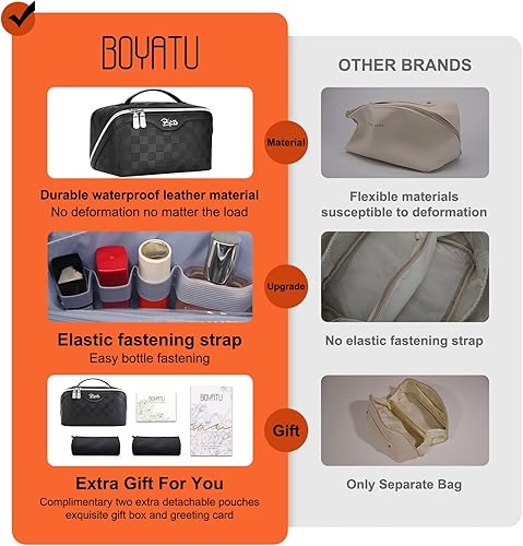 Miniatura 10 de Bolsa de maquillaje organizadora de viaje para cosméticos juego de 3 bolsas de aseo de gran capacidad para mujeres, bolsa de maquillaje portátil con