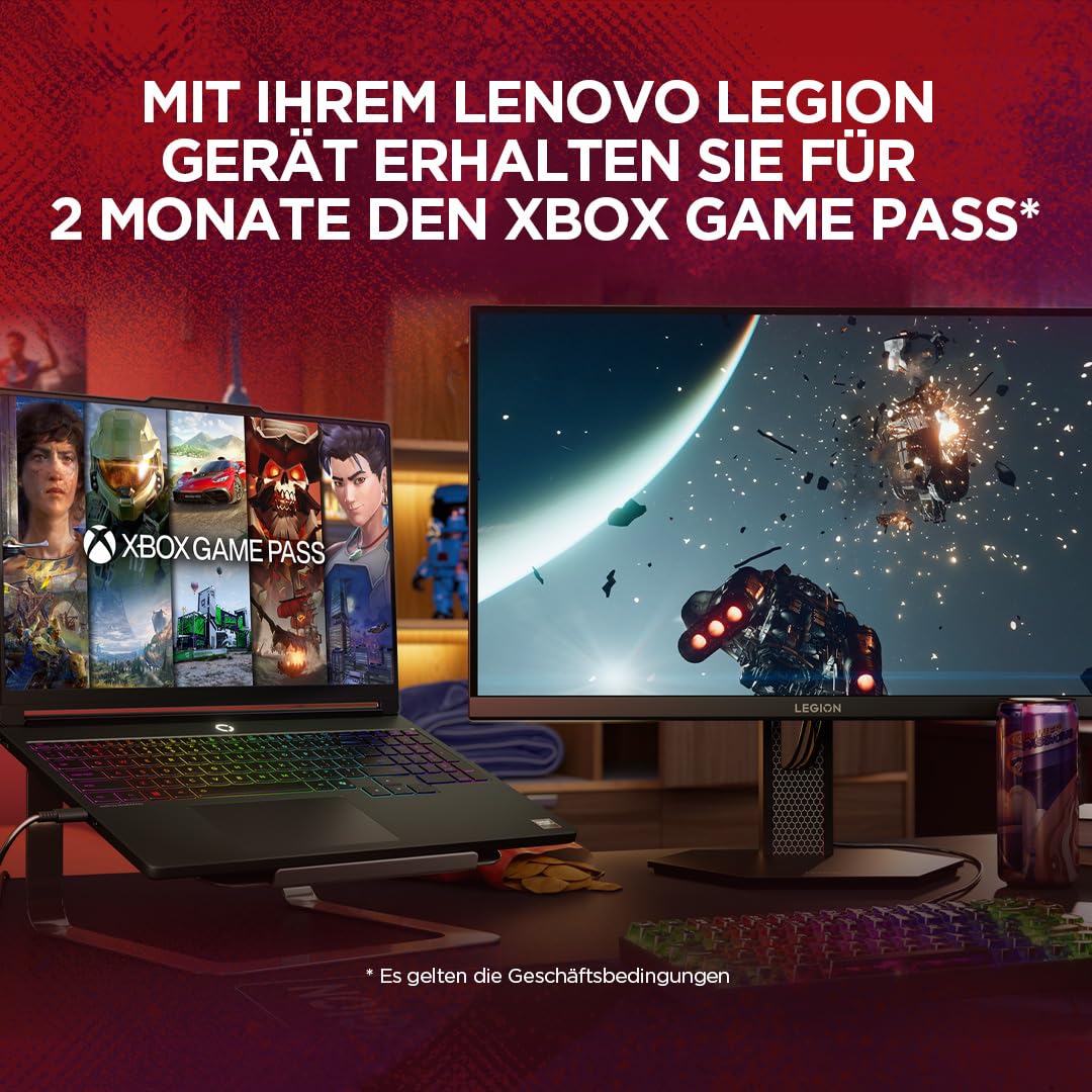 Lenovo Legion 5 Gaming AI Laptop | 15.3" WQXGA OLED 165Hz Display | AMD Ryzen 7 250 | 32GB RAM | 1TB SSD | NVIDIA GeForce RTX 5060 | Windows 11 | QWERTZ | Schwarz | 3 Monate GamePass