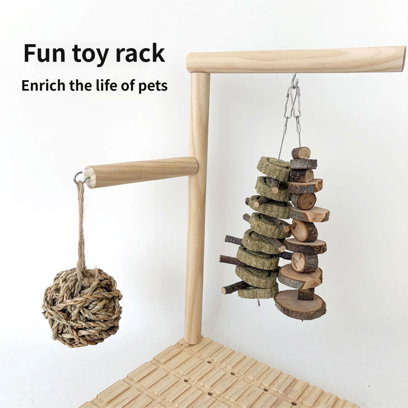 ordinarYone Kaninchen-Kauspielzeug mit Schleifbrett, Beißschnur und Grasball für kleine Haustiere, Gesundheit, Unterhaltung, Aktivitätsspielzeug