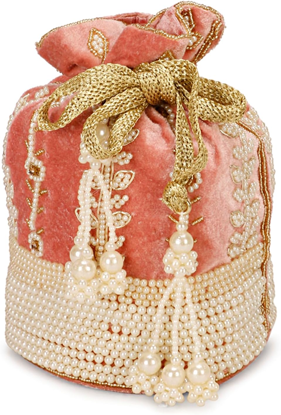 LONGING TO BUYIndian Ethnic Round Heavy Work Potli Bag for women, Heavy Potli Bag for wedding and party