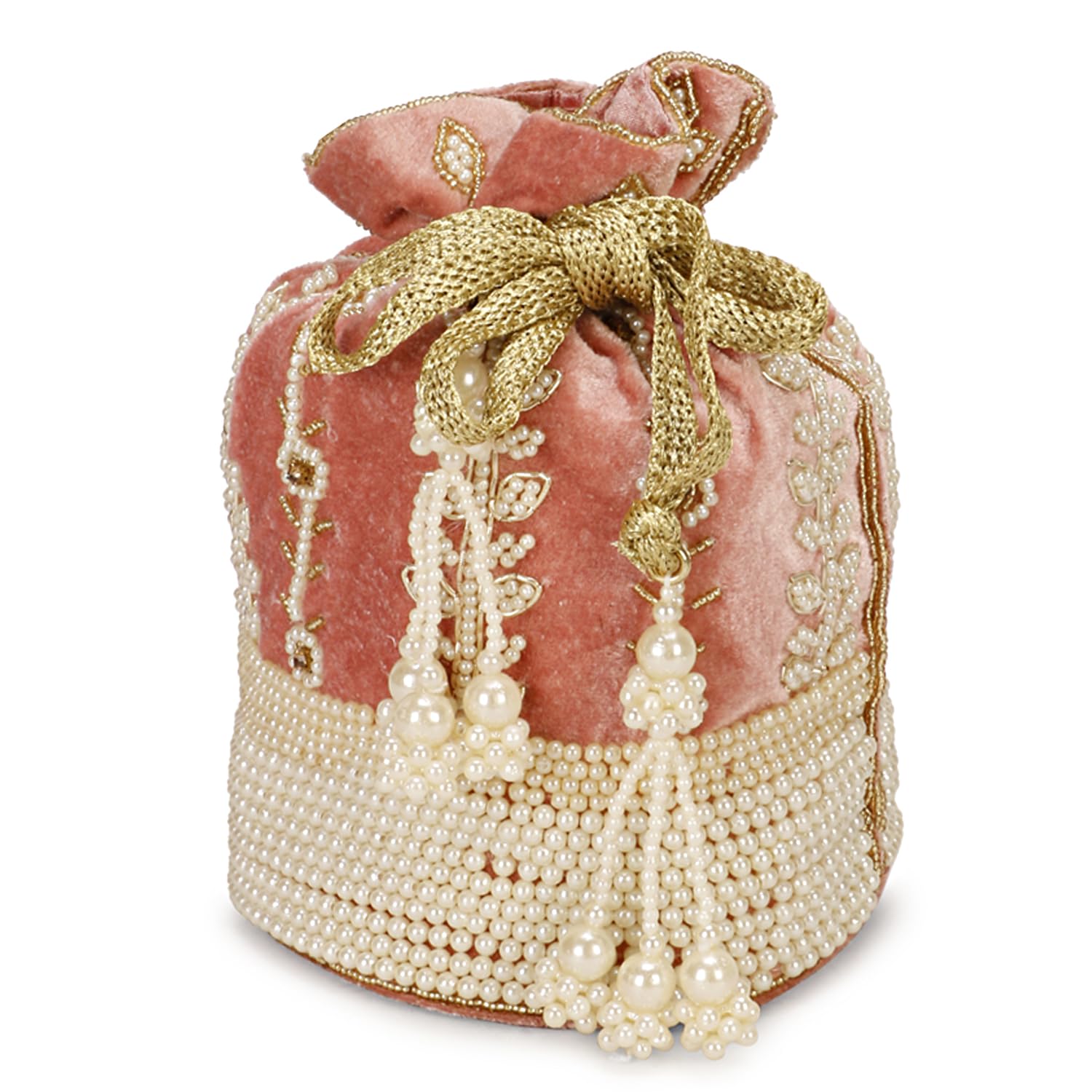 LONGING TO BUYIndian Ethnic Round Heavy Work Potli Bag for women, Heavy Potli Bag for wedding and party